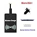 Android Wadjet Qi Wireless Charging Receiver Ultra Slim Micro USB Universal QI Wireless Charger Receiver For Android (USB Type 1)