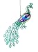 Caffco Magnificent Iridescent Peacock Hanging Christmas Ornament Set