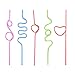 JOYEAN Crazy Straws 50pcs for Kids, Fun Varied Twists and Vibrant Colors Silly Straws