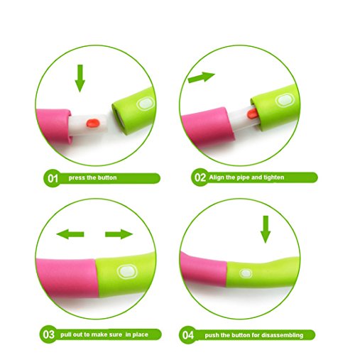 NEOWEEK Hula Hoops for Adults-Weighted Hula Hoop for Exercise-2lb, Detachable Design-2018 Professional Fitness Hula Hoop (Pink-Green) - Thumbnail 6