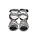 Wonvatu Women Sexy Peep Toe Pumps Zebra Dress Sandal Black and White Gladiator Shoes