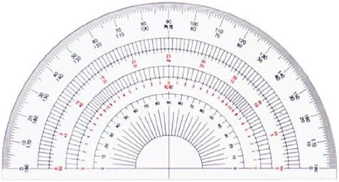 DRAPAS 16507 Semicircular Protractor, Acrylic, 11.8 inches (30 cm)