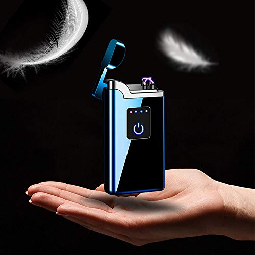 SunTime Dual Arc Lighter with Flashlight Plasma USB Rechargeable Flameless Windproof Mini Electric Double Arc Lighter for Cigar Candle Cigarette Pipe (Rainbow) - Thumbnail 4