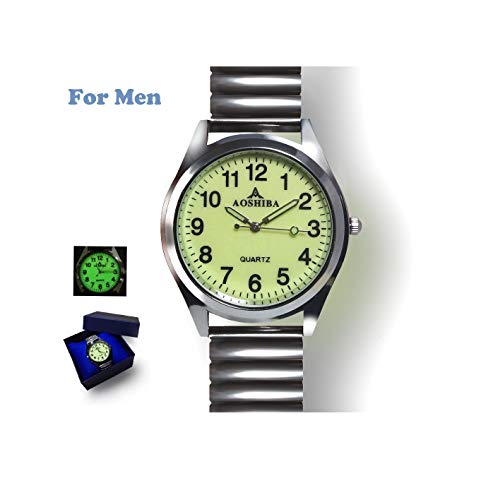 Dunns-Tech Simple and Easy to wear, Easy to Read, Dark Night Luminescent, Light Weight Stainless Steel with Water Splash Resistant, Mens' Analogue Quartz Watch for Middle Aged or Elderly (Men)
