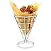 HoststyleZ French Fries Holder, Stainless Steel Party Platter, Serving Trays for parties Cone Fries Popcorn Vegetables Fruit with Double Sauce Dishes