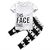 Little Boys Short Sleeve Letters Print T-shirt and Cross Pants Outfit (110(3-4Y)) Black/White