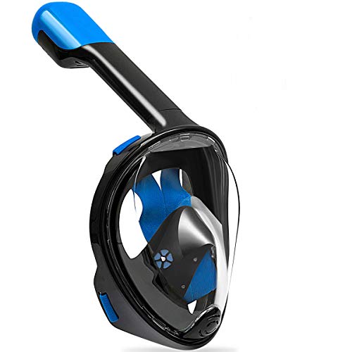 YOOCOOL Full Face Snorkel Mask Foldable 180° Panoramic View Diving Scuba Mask Free Breathing Full Face Snorkeling Mask with Waterproof Phone Bag (Black Ⅱ, Large/Extra Large) - Thumbnail 7