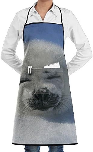 Funny Seals Barbecue Apron Kitchen Apron With Pockets For Cooking