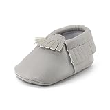 Voberry Baby Girls Soft Soled Tassel Bowknots Crib Shoes Moccasins (6~12 Month, Gray)