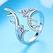 Women’s Ring, Haluoo Sterling Silver Elk Cape Open Ring Adjustable Finger Ring Creative Animal Jewelry Purple Solitaire Diamond Statement Engagement Ring for Women Girls (Silver)thumb 4