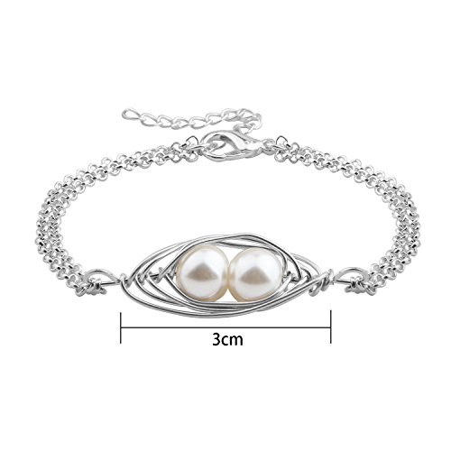 Peas in a Pod Necklace Bracelet Gift for Mother's Day (2 peas bracelet)