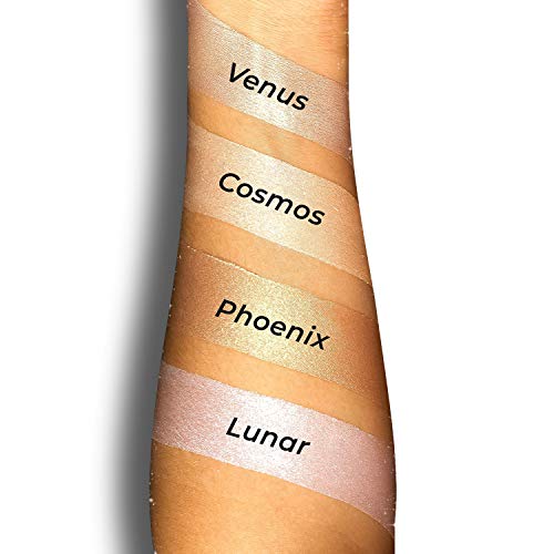 Aesthetica Starlite Highlighter - Metallic Shimmer Highlighting Makeup Powder - Venus (Pearlescent White)