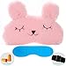 ZHICHEN Silk Eye Mask with Lovely 3D Cute Rabbit or Koala Face Soft Eye Bags Adjustable Sleeping Blindfold for Kids Girls Adult for Yoga Traveling Sleeping Party [Inclulding Ice Bag]