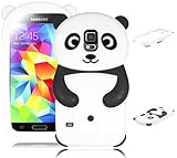 Bastex Cute Silicone Character Case for Samsung Galaxy S5 i9600 - Black, White Panda Bear