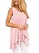 Alvaq Women's Summer Sleeveless Solid Flowy Tank Tops Tunic XX-Large Pink