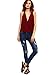 Verdusa Women's Deep V Neck Cut Out Back Sleeveless Blouse Tank Top Burgundy Large