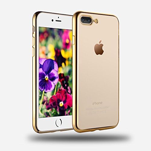 Iphone 7 Plus Case Shockproof ,Trendy Source Crystal Clear Shock Absorption Technology Cover Case and Transparent Silicone Mobile Phone Case , Gold