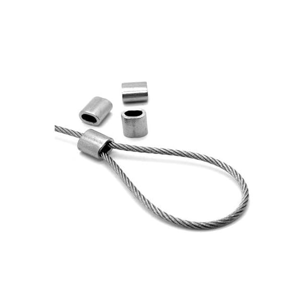 Constrabo | 10x Aluminium Pressklemme 8mm | Ovale Alu Pressklemmen nach DIN EN 13411-3 (DIN 3093) | Presshülsen, Alu Klemme Stahlseil, Draht Seilverbinder, Drahtseilklemme, Quetschhülsen Drahtseil – Bild 3