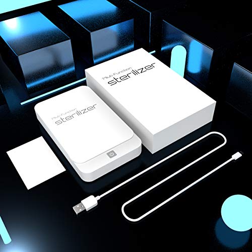 Portable UV Cell Phone Sanitizer with USB Charger - Multi-Use UV Light Disinfection for Smartphone iPhone 6 6s 7s Plus Toothbrush Watches Jewelry - Aromatherapy Hub UV Sterilizer Cleaner Case (White)