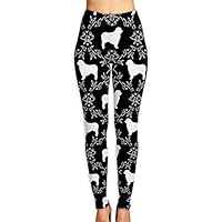 NBteach Black Australian Shepherd Dog Leggings Pants Tights Workout Running Women Long Yoga