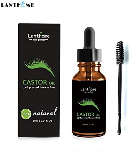 Eyelash Growth Enhancer, Lanthome Castor oil hair growth serum 10 ml for the growth of eyelashes thick eyebrow stretch eyebrow growth