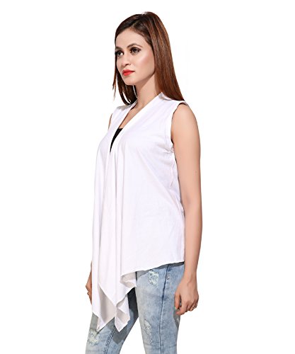 bfly women's sleeveless viscose shrugs-pack of 2 (black & white)