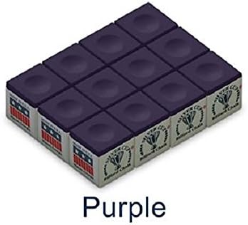 One Dozen Purple Silver Cup Pool Cue Chalk