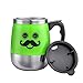 LEADNOVO Self Stirring Coffee Mug Electric Stir Stainless Steel Automatic Self Mixing Cup for Morning Office Travelling 450ml/15.2oz (Green)