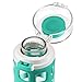 Ello Syndicate Glass Water Bottle with One-Touch Flip Lid and Protective Silicone Sleeve and Carry Loop, BPA Free, Dishwasher Safe, Blue Tide, 20oz