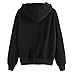 Froomer Womens Teens Girls Extra-terrestrial Print Long Sleeve Hoodie Sweatshirt (Asian XL, Black)