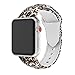 Usitek Sport Band Compatible with iWatch 44mm/42mm 40mm/38mm, Soft Silicone Sport Strap Replacement Floral Printed Bands Compatible for iWatch Series 4/3/2/1 S/M M/L for Women/Men