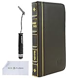 Eco-Fused Genuine Leather Classic Book Cover for Apple iPhone 5 / One Short Stylus / Microfiber Cleaning Cloth Included / Vintage Look for Your Modern Device