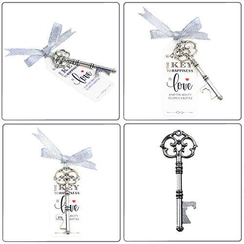 image for Makhry 52pcs Vintage Skeleton Key Bottle Opener Party Favor Wedding Fa