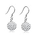 Gintan 925 Sterling Silver Crystal Ball Drop Earrings, (10 25mm)