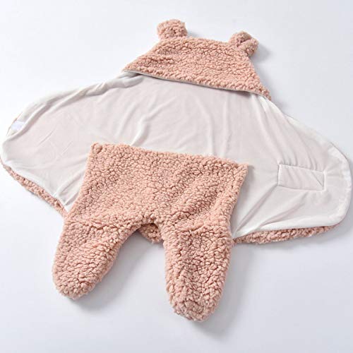 MSOO Newborn Baby Cute Cotton Receiving White Sleeping Blanket Boy Girl Wrap Swaddle (Khaki)