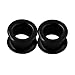 D&M Jewelry Pair/2 Pairs Black Silicone Thick Ear Skins Gauges Hollow Ear Expander Tunnels Piercing 8g-1