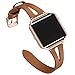 Areziir Slim Leather Bands Compatible with Blaze Smart Watch, Genuine Leather Cute Replacement Band