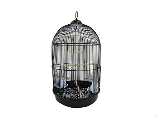 YML A1564 Bar Spacing Round Bird Cage, Black, Small