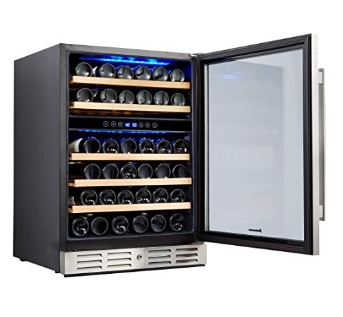 Kalamera-24-Wine-refrigerator-46-Bottle-Dual-Zone-Built-in-or-Freestanding-Fridge-with-Stainless-Steel-Triple-Layer-Tempered-Reversible-Glass-Door-and-Temperature-Memory-Function-Wine-Cooler