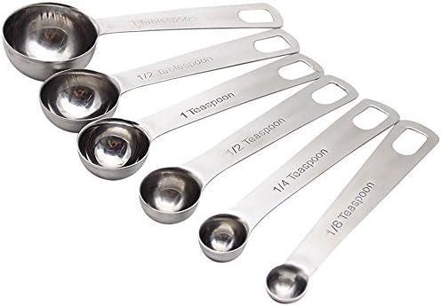 Measuring Spoons, JOPIN Set of 6 Professional Grade Stainless Steel Measuring Spoon for Measuring Dry and Liquid Ingredients (Measuring Spoon)