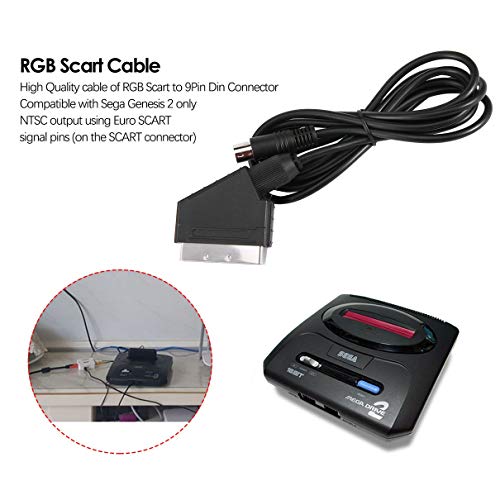 1.8M/6FT EU version V-pin Scart cable RGB AV Cables PAL For Sega Genesis 2 Mega Drive MD 2