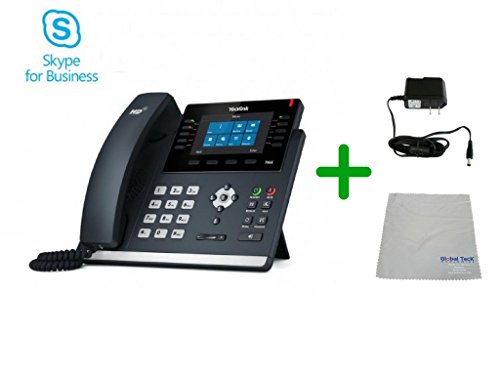Yealink T46S Skype for Business SIP POE Phone, Power Supply with Microfiber Cloth| Requires VoIP Service | #YEA-T46S-SFB-PS5V2000US