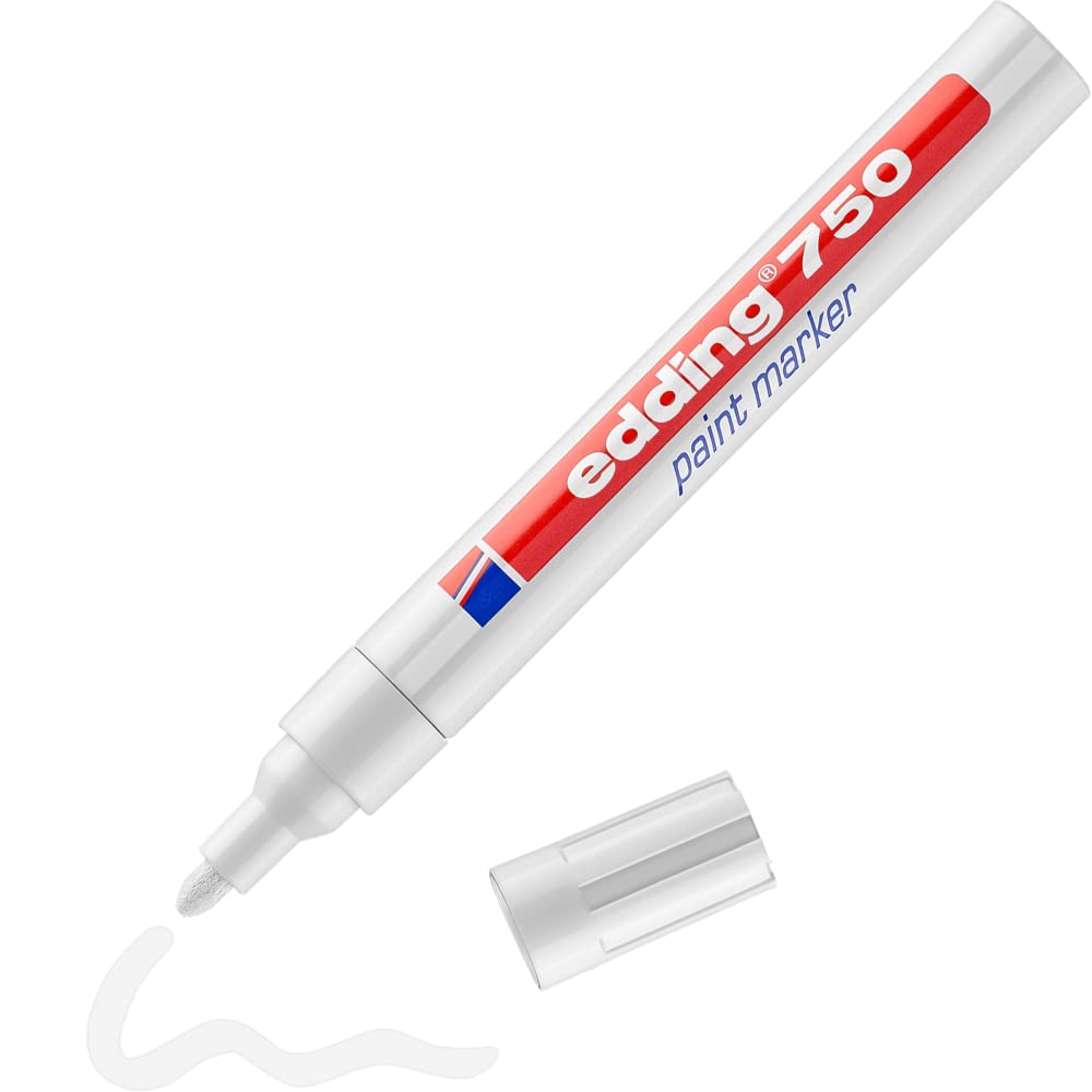 Edding 750 PAINT MARKER PEN WHITE BULLET TIP LOW ODOUR 2-4mm Line