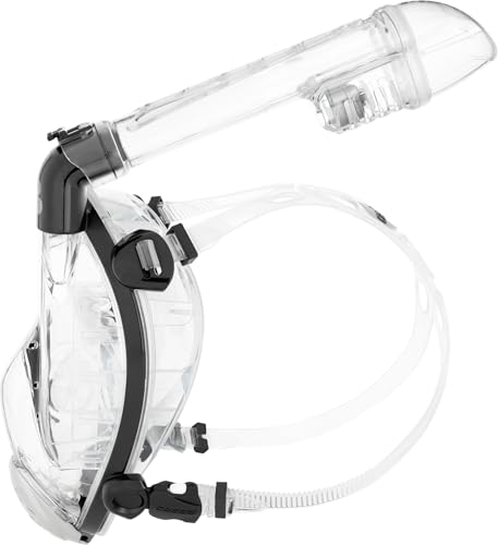 CRESSI Since 1946 - Prince Full Face Mask - Dry Full Face Mask Snorkel, 180° Vision, Safe CO2, 100% Silicone, Anti-fog, Side Tube, Adjustable Straps