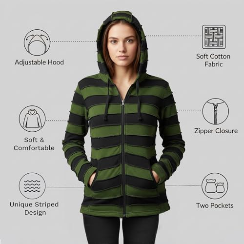 SHOPOHOLIC FASHION Women Love Peace Patchwork Hippy Hooded Jacket