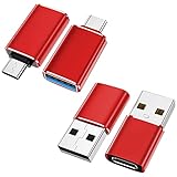 [4 Pack]【USB-C to USB-A】&【USB-A to