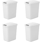 Sterilite 10438004 7.5 Gallon White TouchTop&trade; Wastebasket