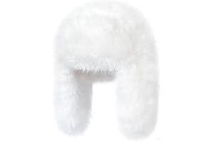 BSYLOO Luxurious Faux Mink Fur Ladies Trapper Hat，Pure Color Simplistic Women’s Winter Hat，Furry Ushanka Warm Hat