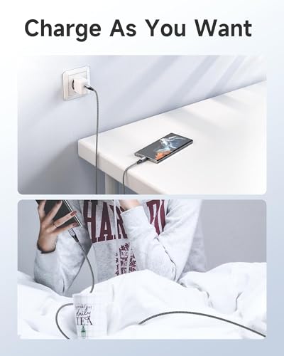 RAVIAD USB C to USB C Cable 100 W [2 Pieces 2 M + 2 M] USBC Charging Cable PD Fast Charging Cable Type C Charging Cable for iPhone 17 16 15 Pro Max, iPhone Air, Samsung Galaxy S24/S23/S22, MacBook Air, Pad Pro, Huawei