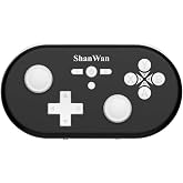 ShanWan Wireless Mini Controller for Switch, PC, iOS, Android, Supports Keyboard Mode for iPad Procreate (Black)